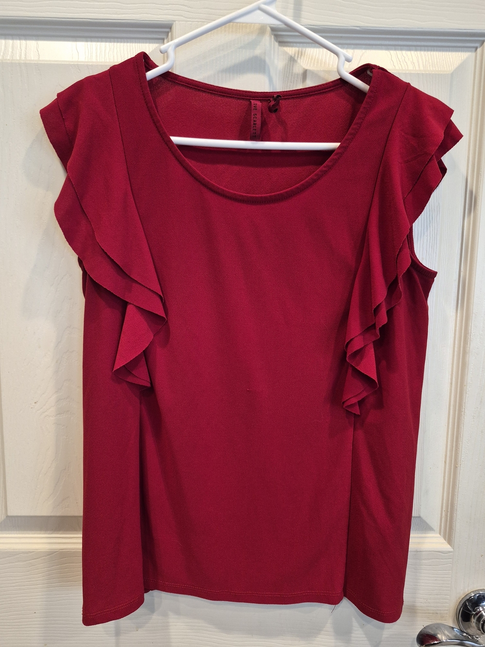 5/25 Women’s Ruffle Sleeve Top - Red